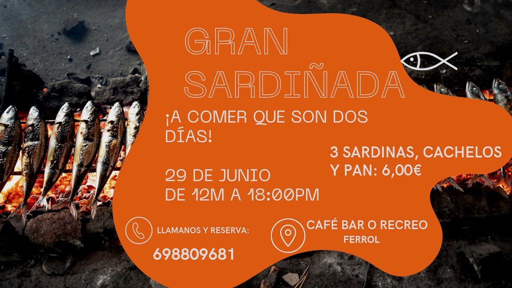 Cafe bar O Recreo — Carta