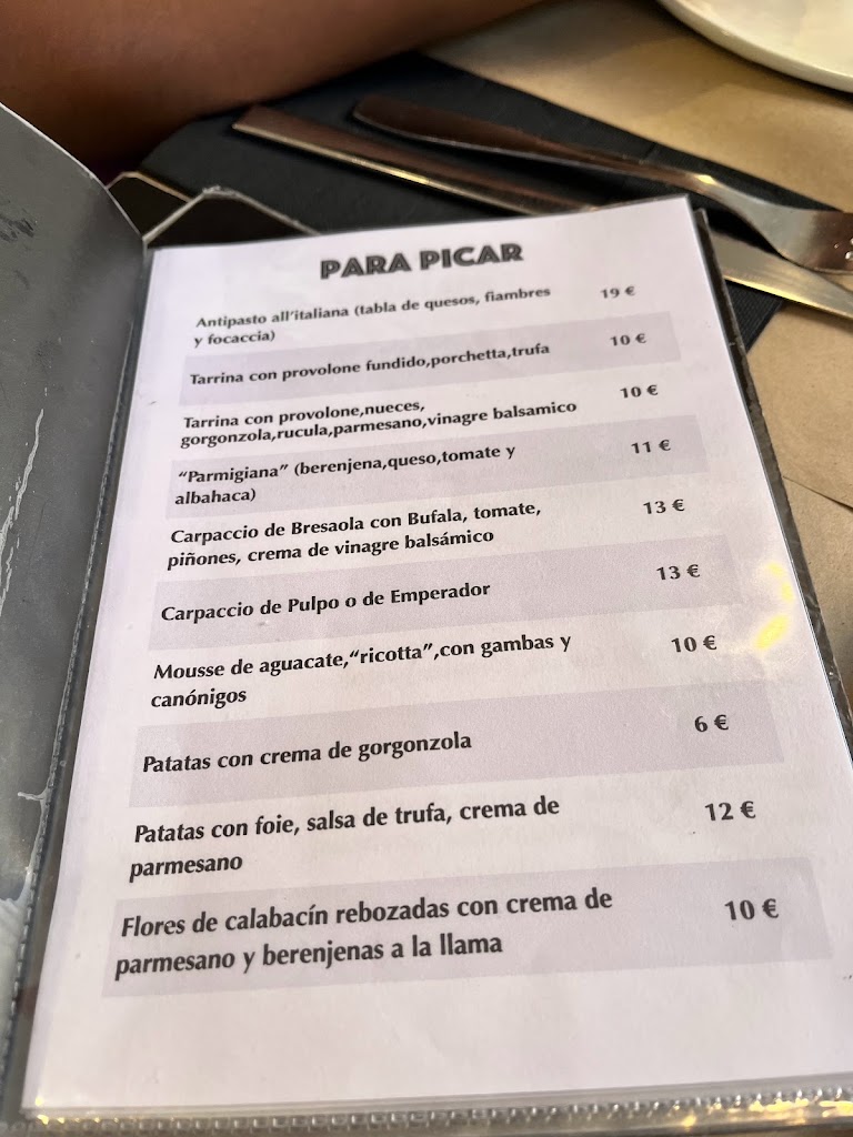 Restaurante El pipistrel Xativa — Carta