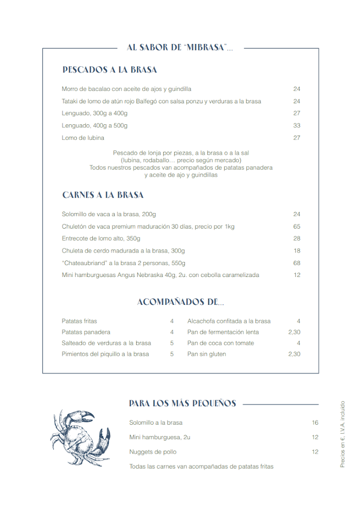 Restaurant Club Nautic Salou — Carta