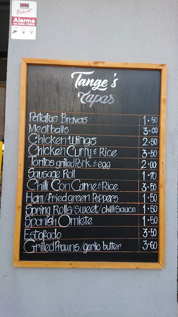 Tange's Sports Bar — Carta