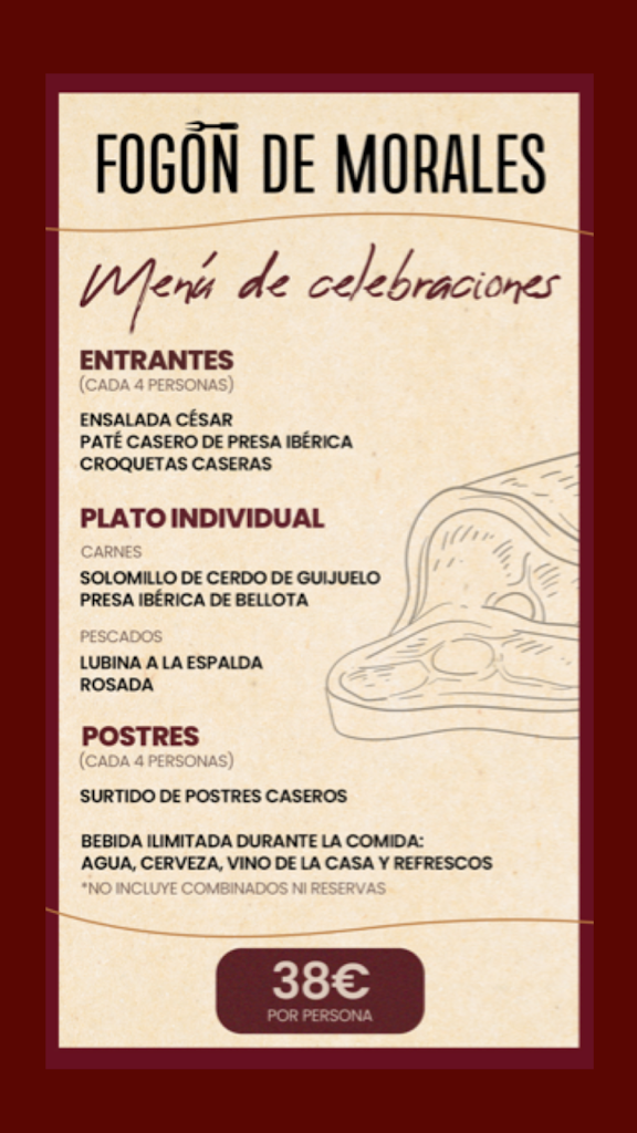 Restaurante El Fogon de Morales — Carta
