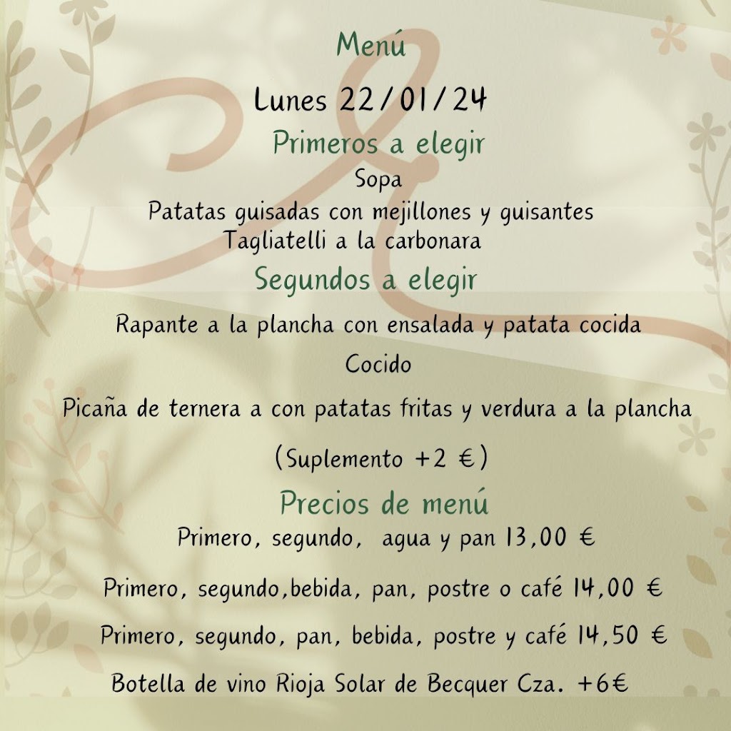 Restaurante Casa Rivero — Carta