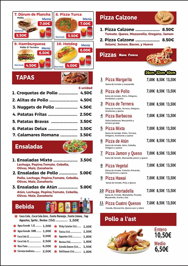 Eiffel doner I pizzeria — Carta