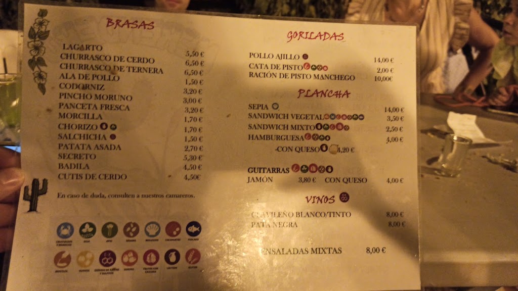 Merendero Cactus — Carta