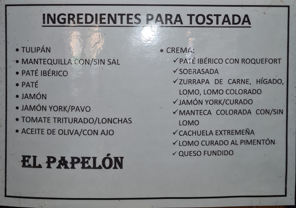 Bar El Fugitivo — Carta