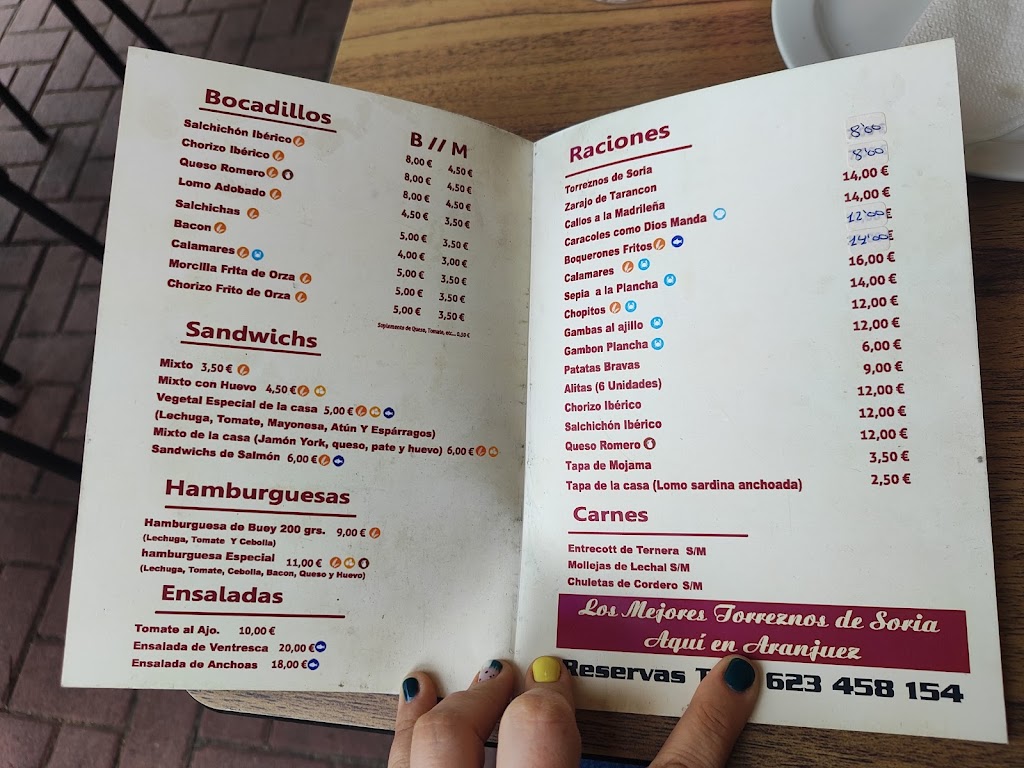 Bar JOSE el De La Italiana — Carta