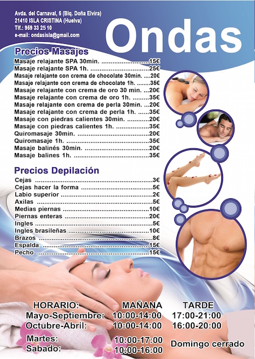 Peluqueria Estilista Estetica Ondas — Carta