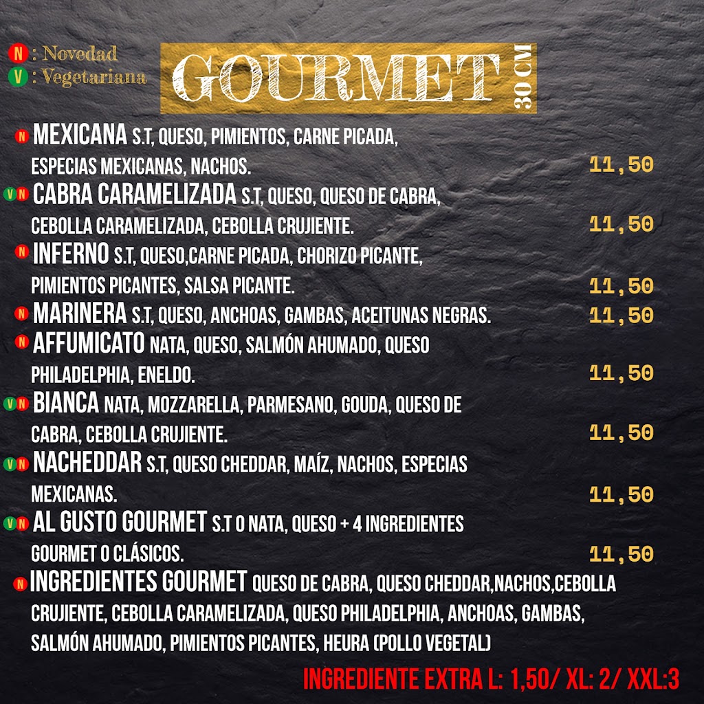 Pizzeria Venus Armilla — Carta