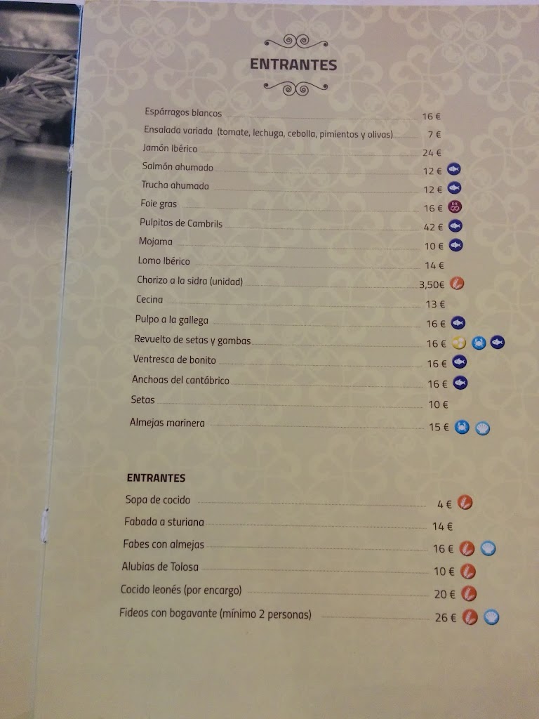 Restaurante Sidreria la Muralla — Carta