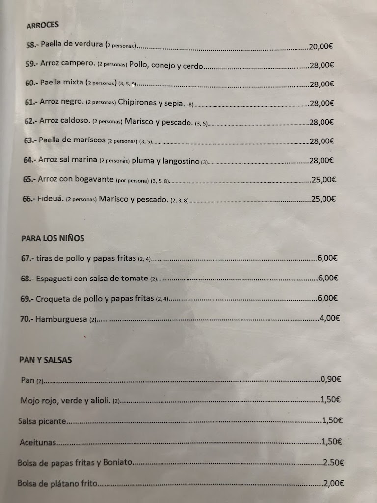 Sal Marina — Carta