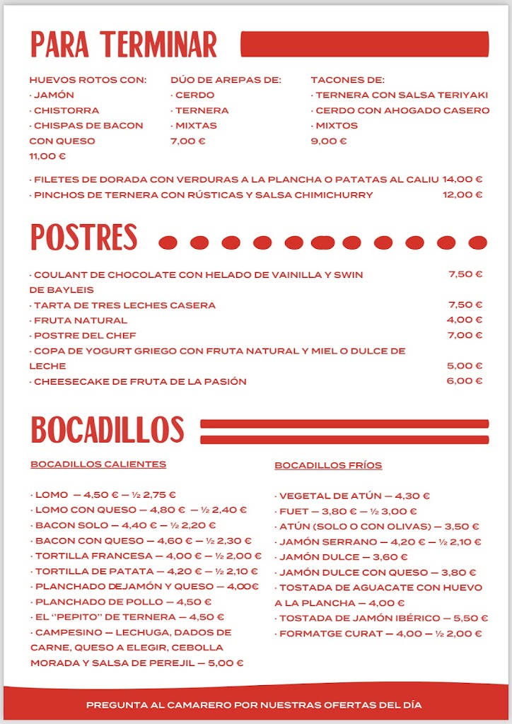 PA LAS QUE SEA — Carta
