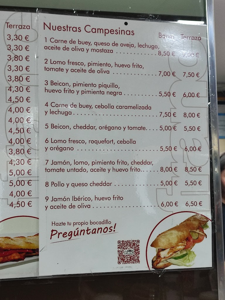 Cafe Bar Franc — Carta