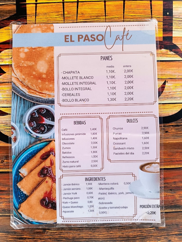 El Paso, Cerveceria & tapas — Carta