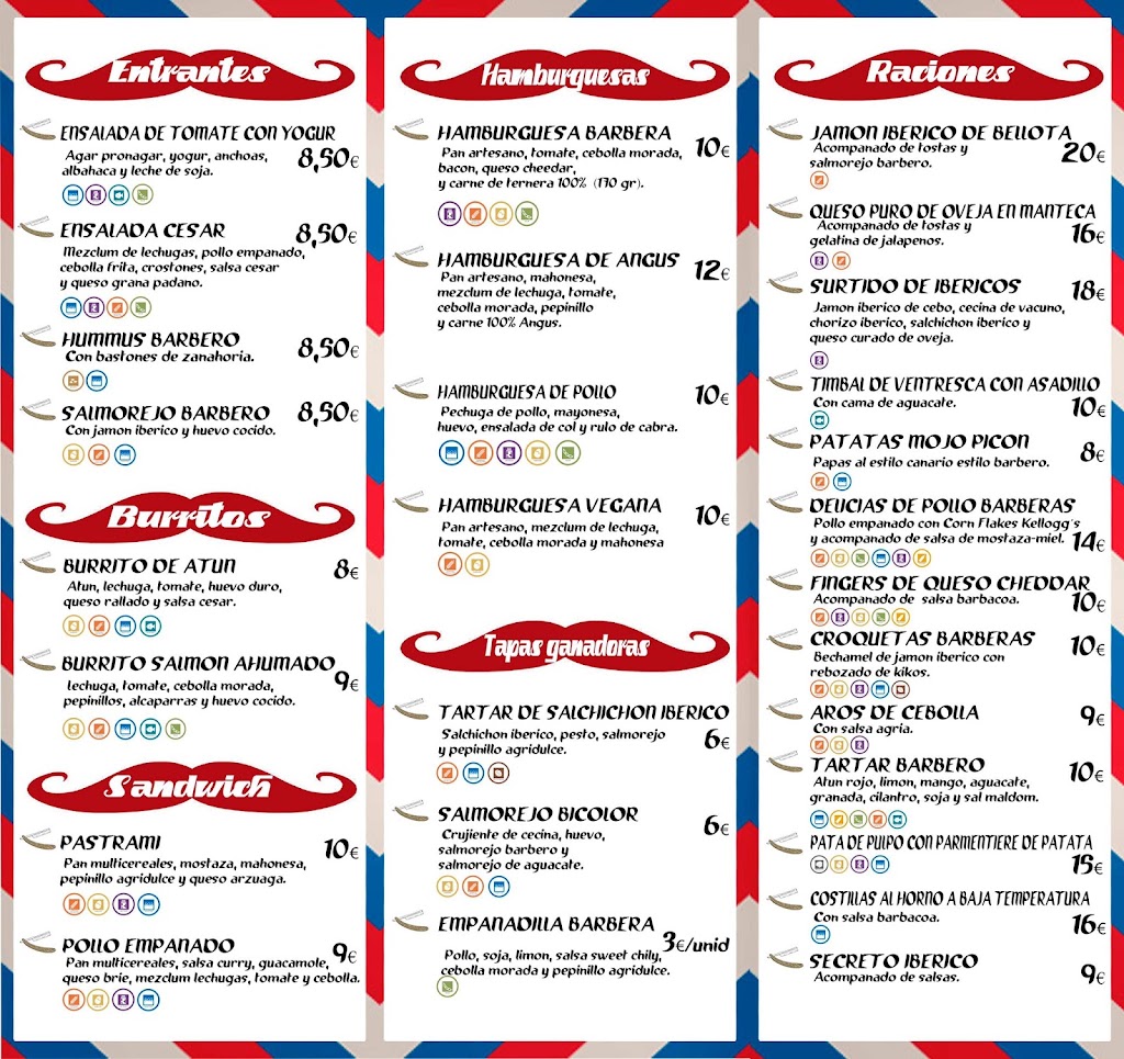 Bar La Barberia 2.0 — Carta