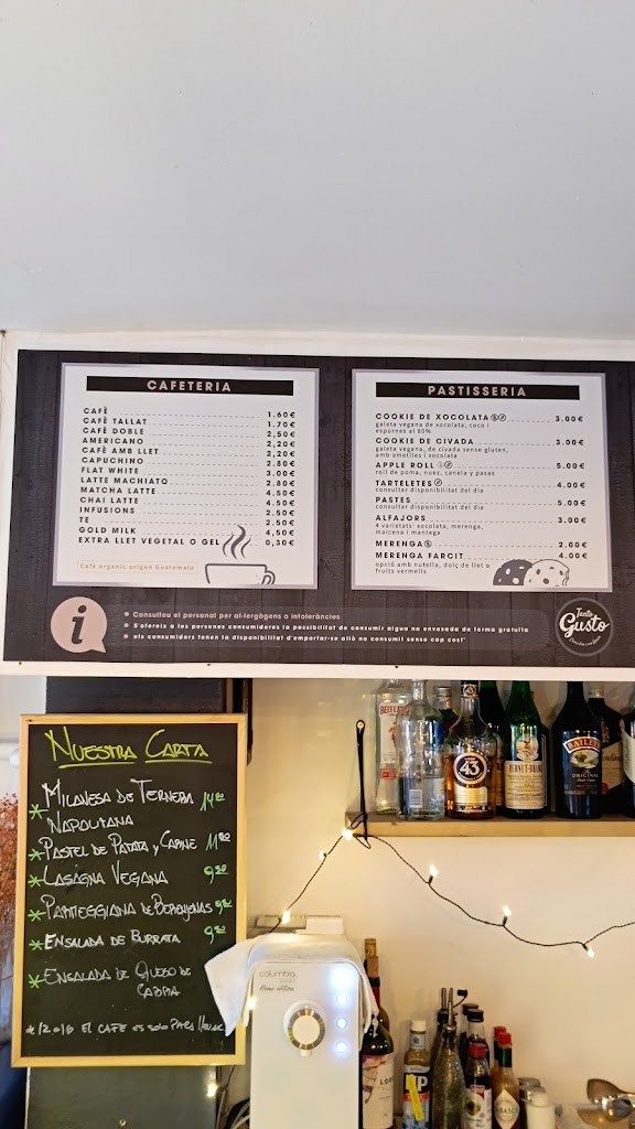 Tanto Gusto (comida con amor) — Carta