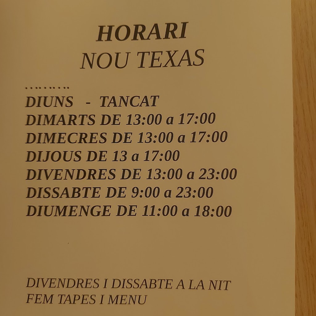 Nou Texas — Carta