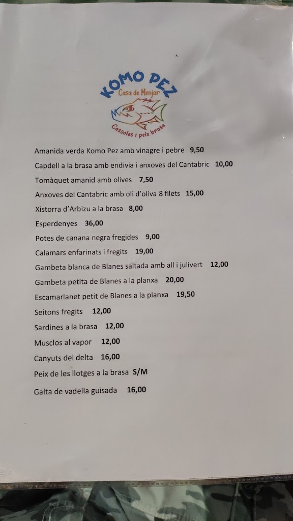 KOMO PEZ — Carta