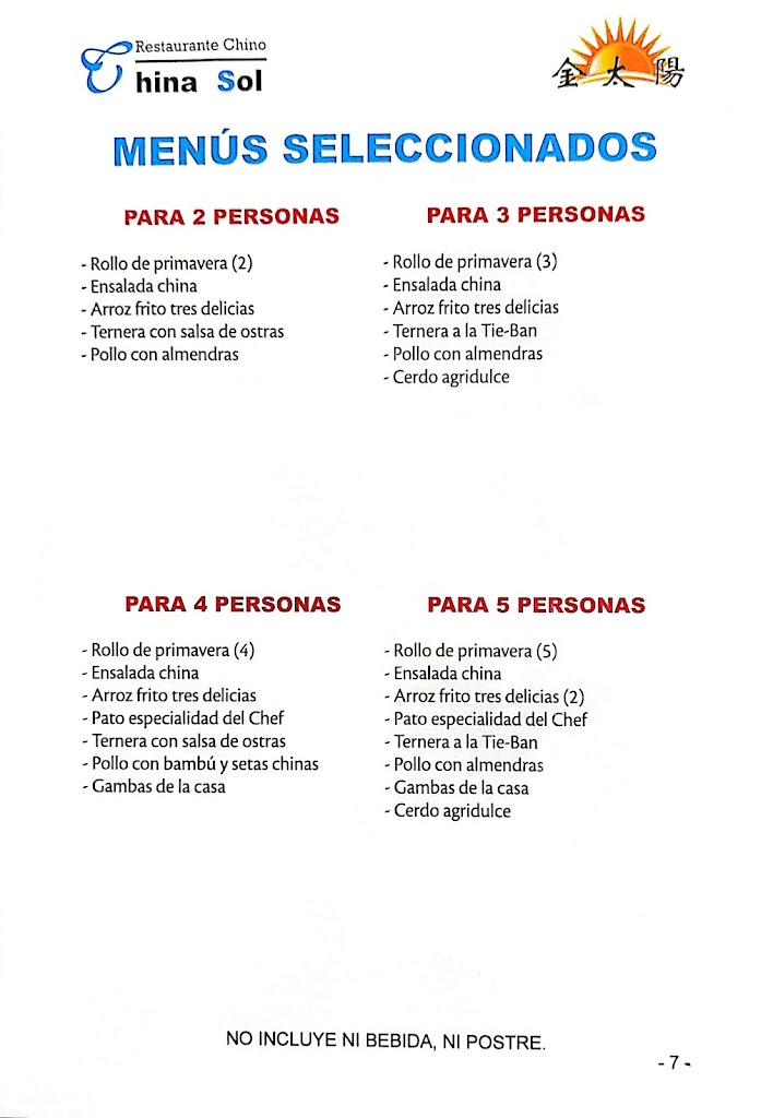 Restaurante China Sol — Del propietario
