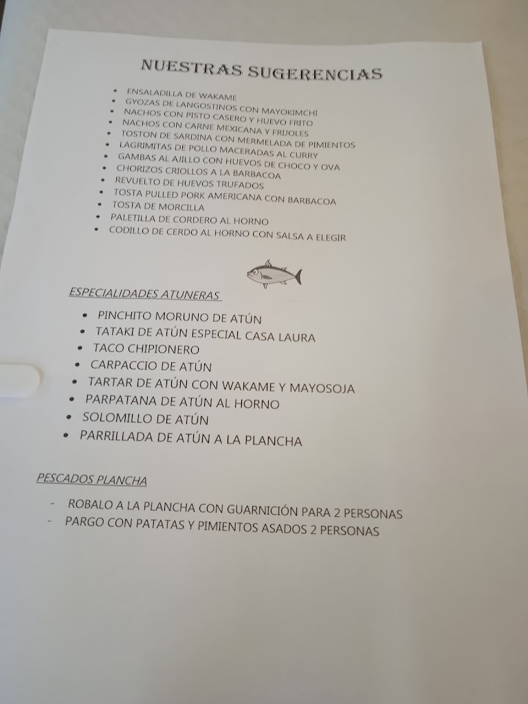 Restaurante CASA LAURA. — Carta