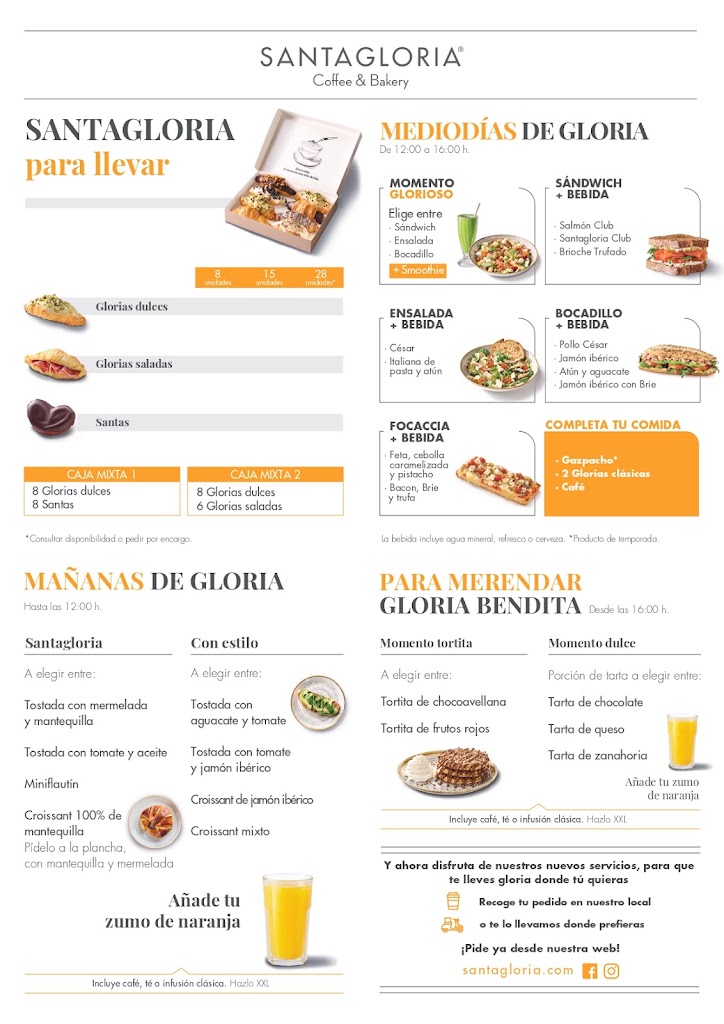 Santagloria Coffee & Bakery Ibi — Carta