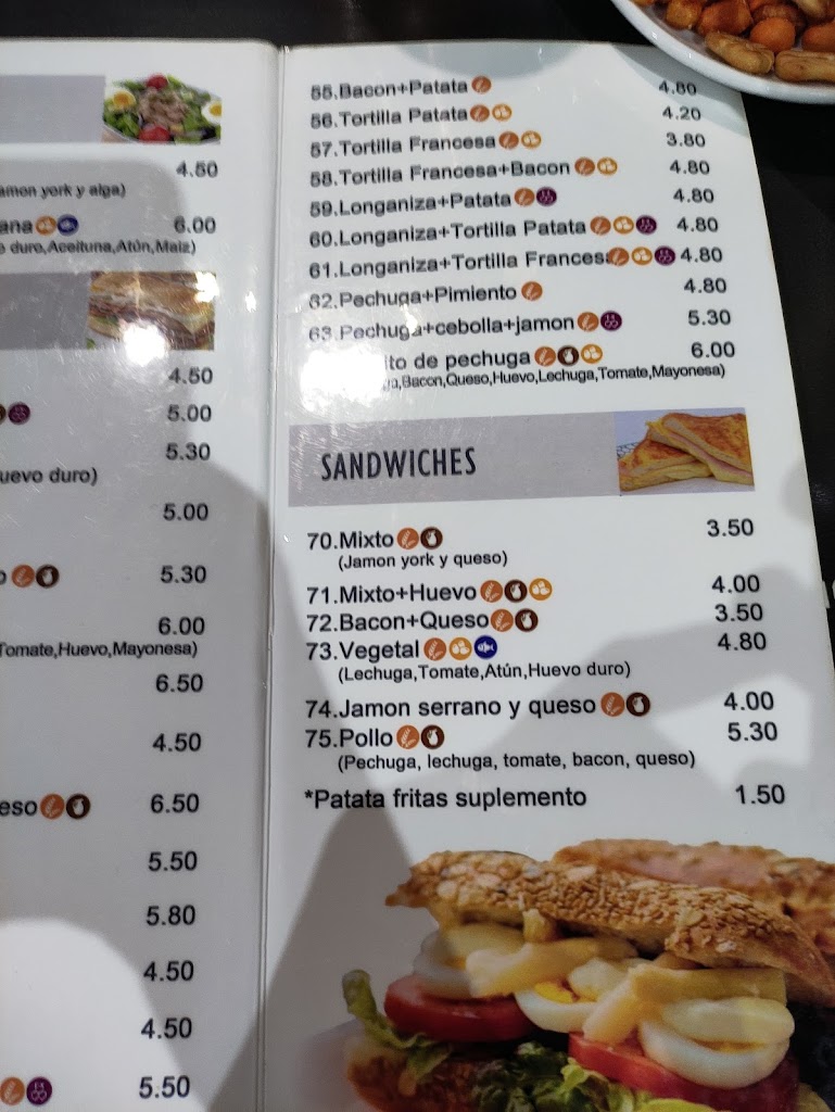 Bar AVENIDA 52 — Carta