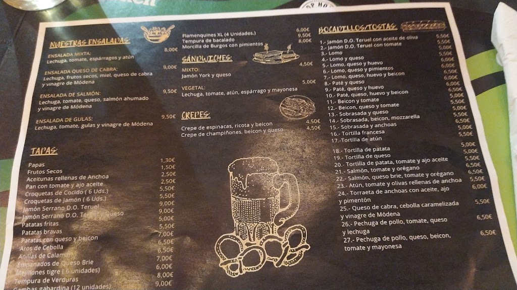 Vila-Beer Irish Pub — Carta