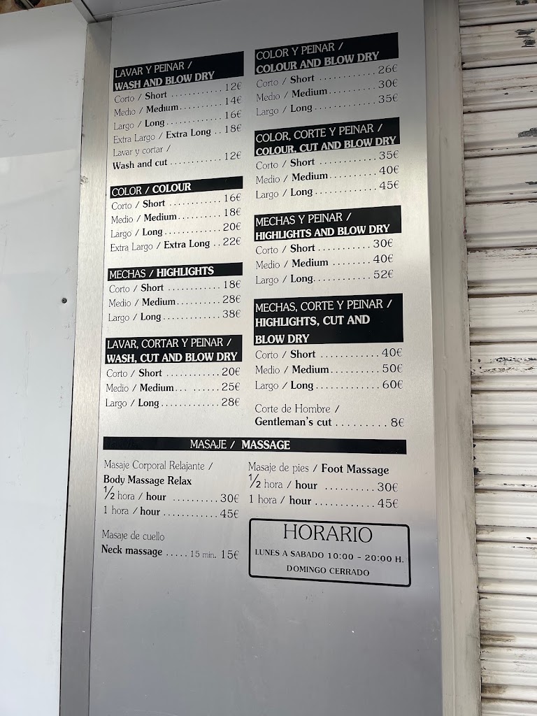 Anas Nails Tenerife — Carta