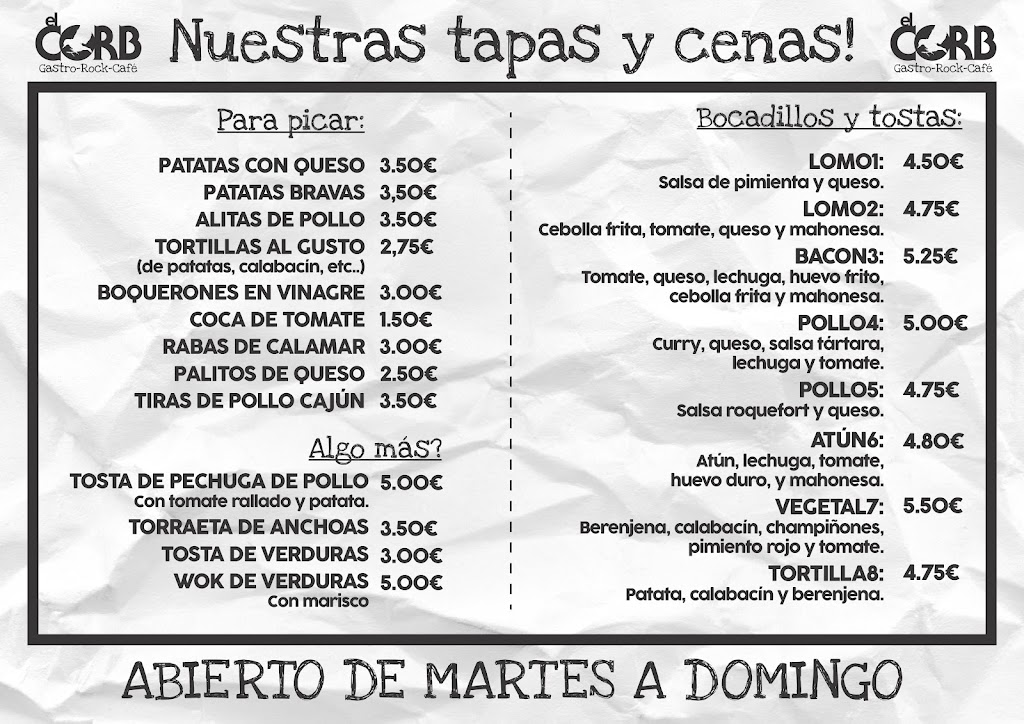 El Corb — Carta
