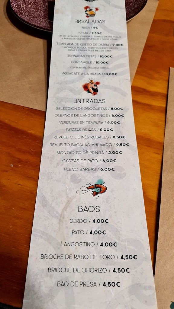 Bar Barbas Food&Drinks — Carta