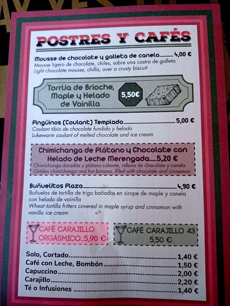 Plaza Mexico — Carta