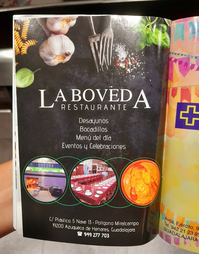 Restaurante Boveda — Carta