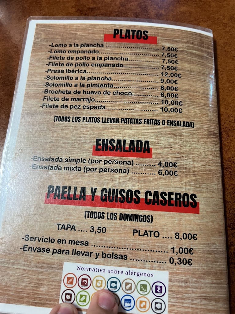 Cafe El 28 — Carta