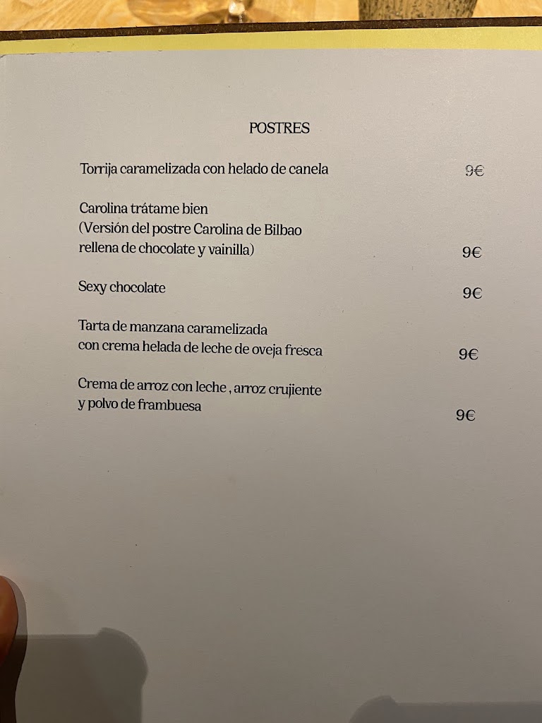 RESTAURANTE LASAI — Carta