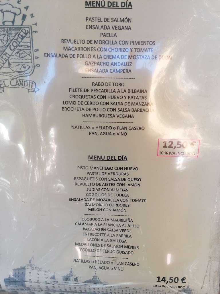 Restaurante El Candil — Carta