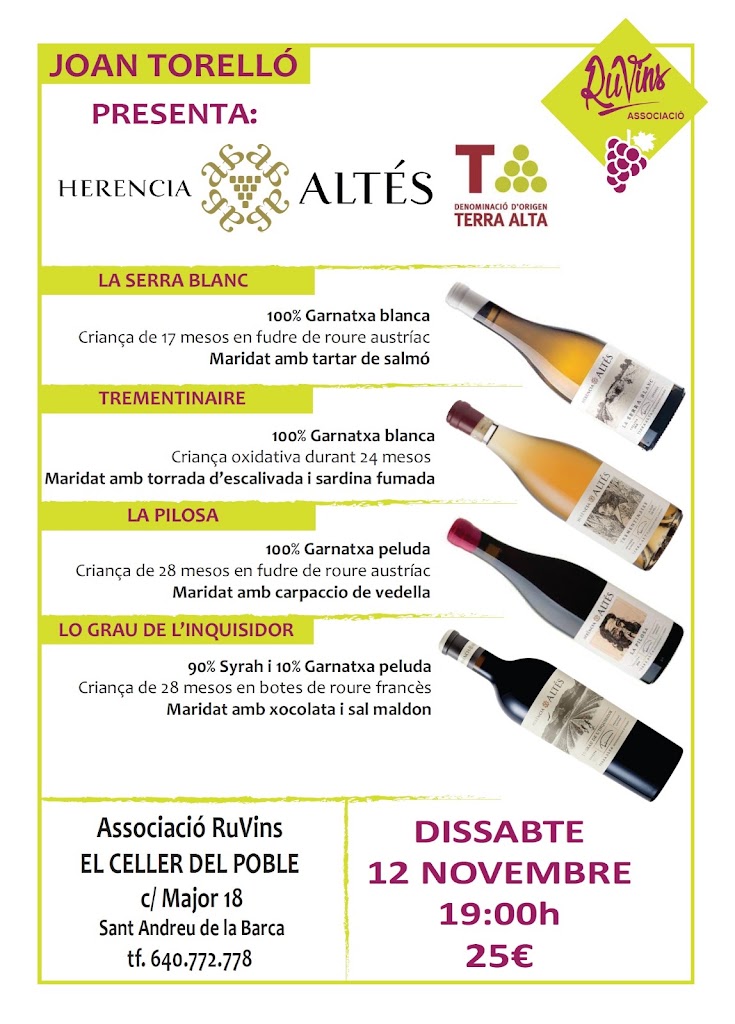 RuVins Vins i Caves — Carta