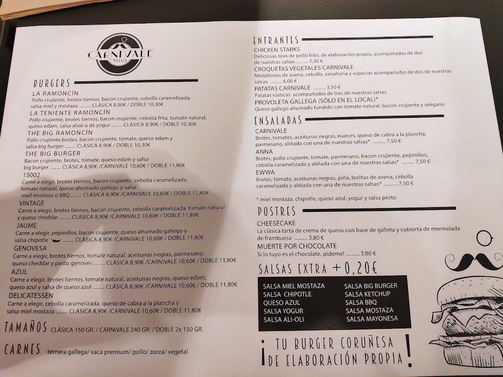 Carnivale Burger — Carta