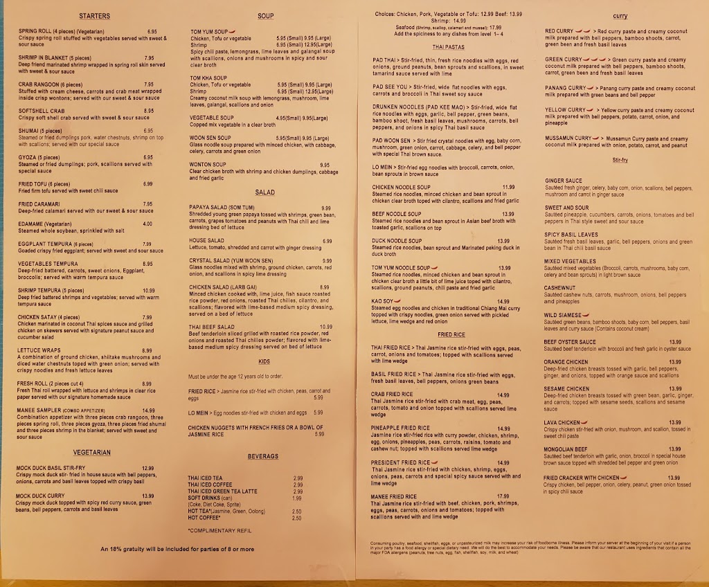 Manee Thai Cuisine Indy