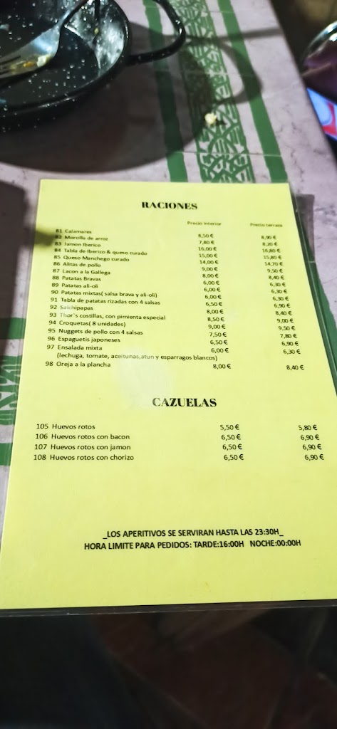 Thor Cafe — Carta