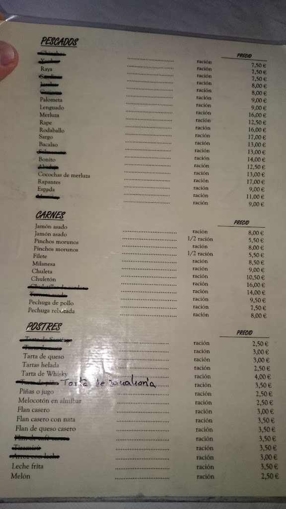 Restaurante Casa Eladio — Carta