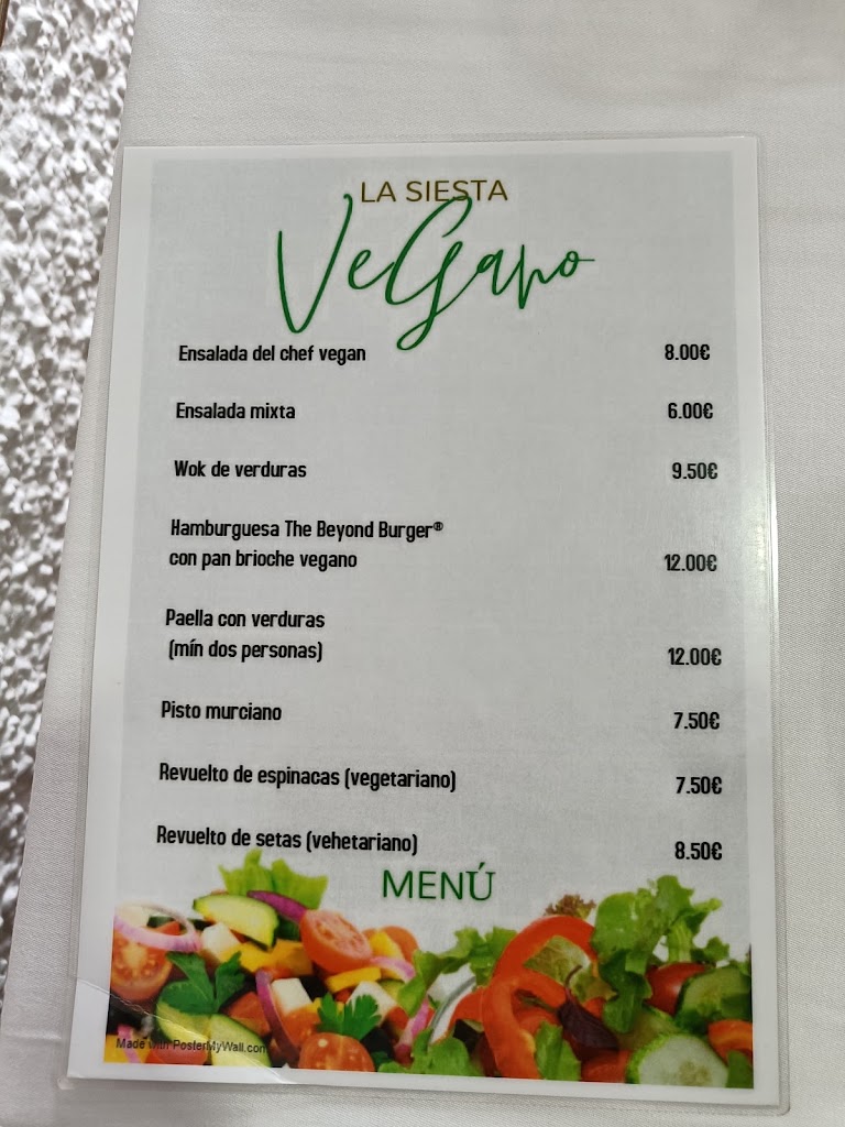 Restaurante La Siesta de Oliver — Carta
