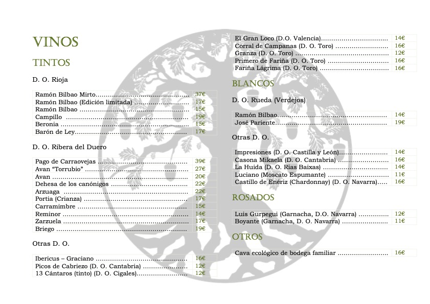 Gastro IBERICUM — Carta