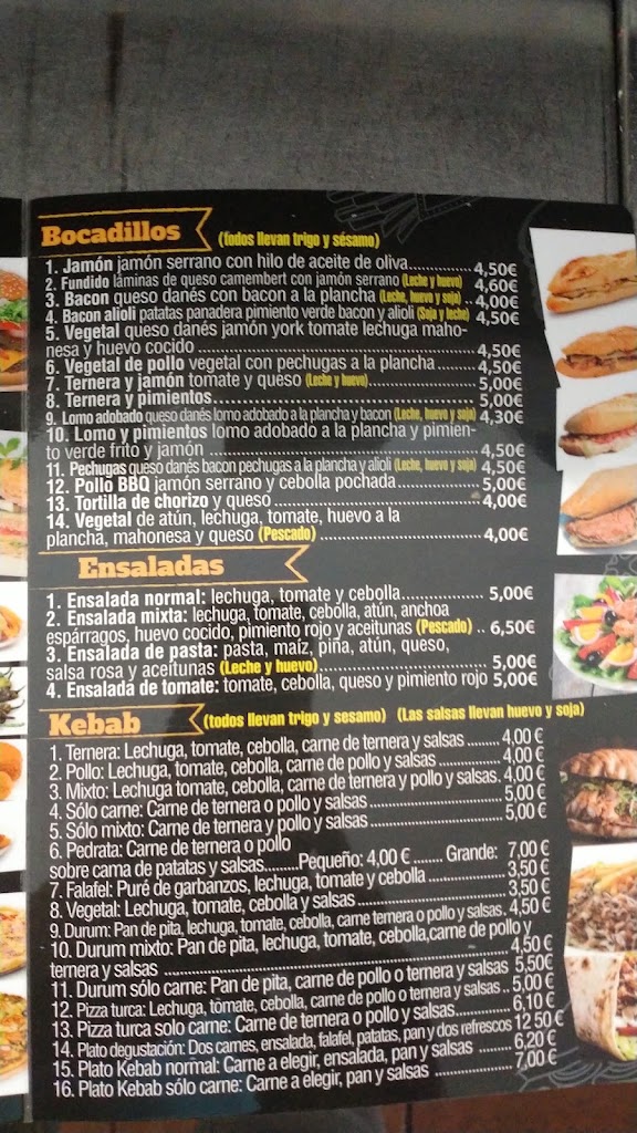 Hamburgueseria Cohiba — Carta