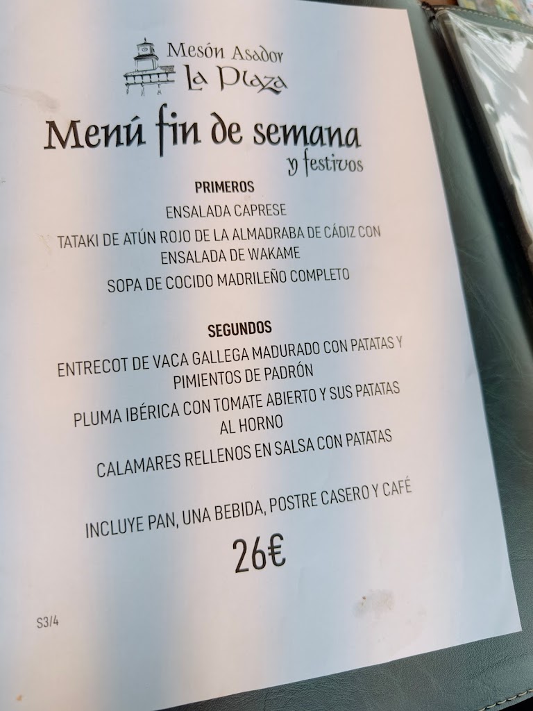 Restaurante - Meson Asador La Plaza — Carta