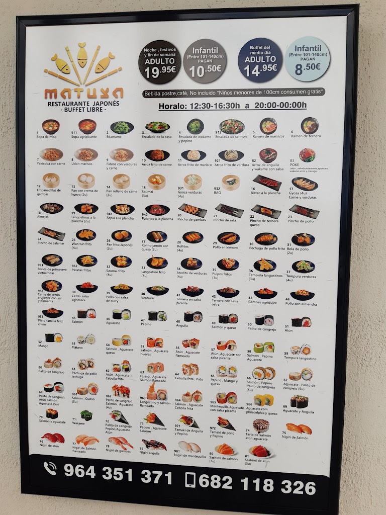 Matuya Restaurante Japones — Carta