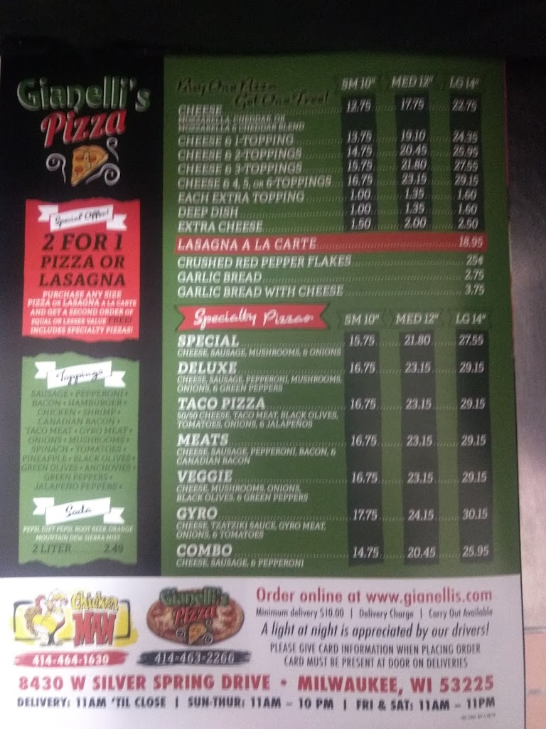  Gianelli's Pizza/Chicken Man