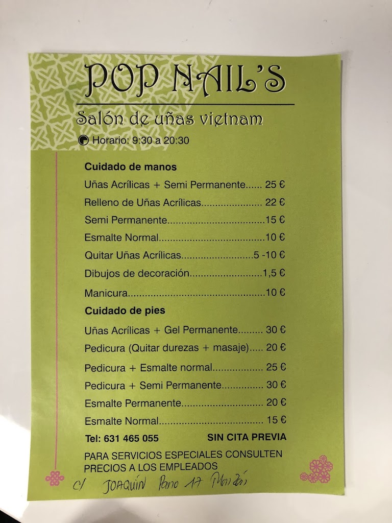 Pop Nails vietnam — Carta