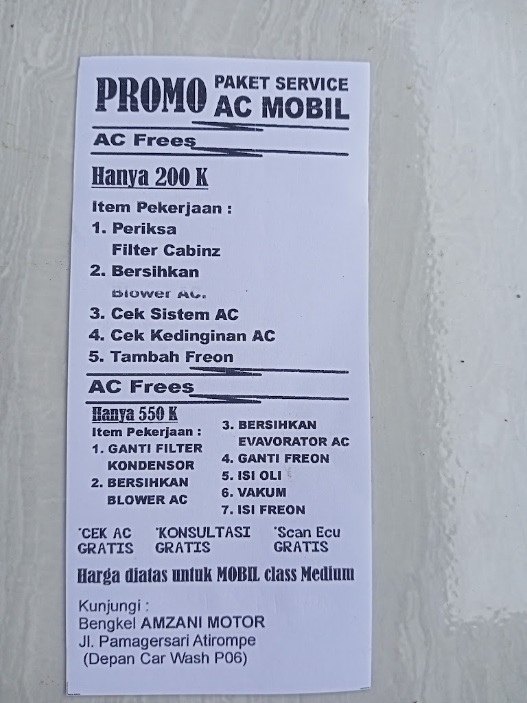 bengkel mobil amzani motor