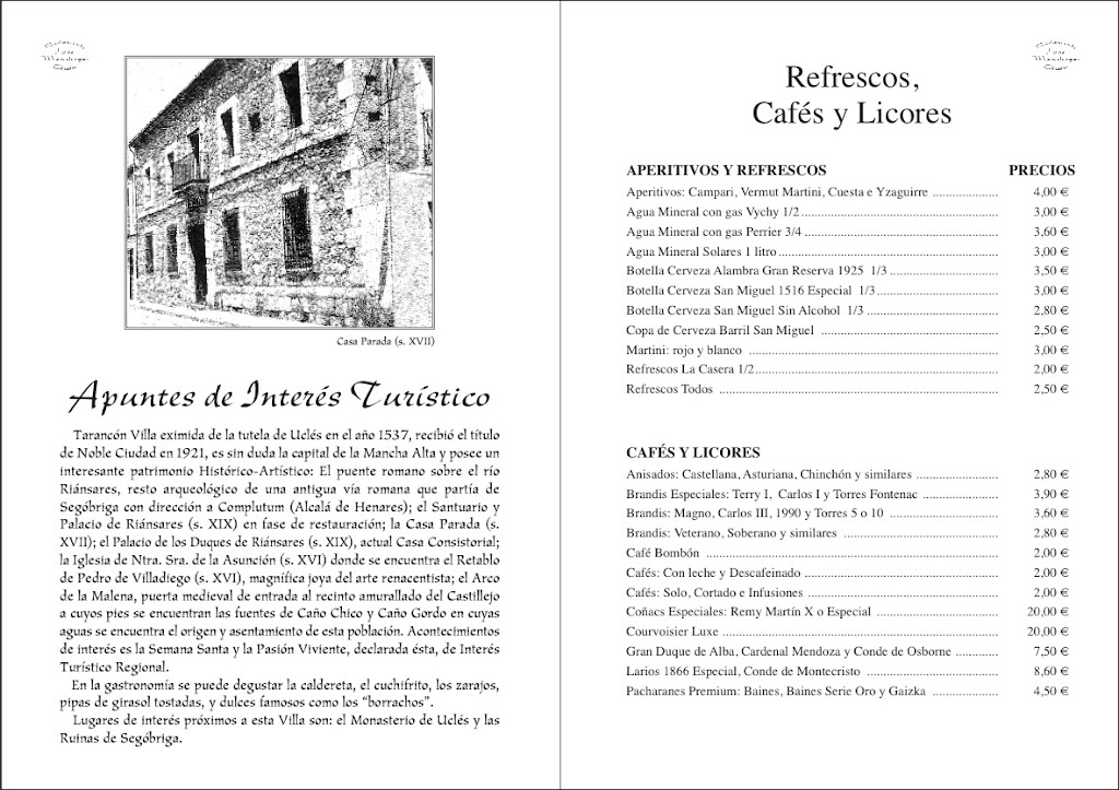 Restaurante Asador Los Manchegos — Carta