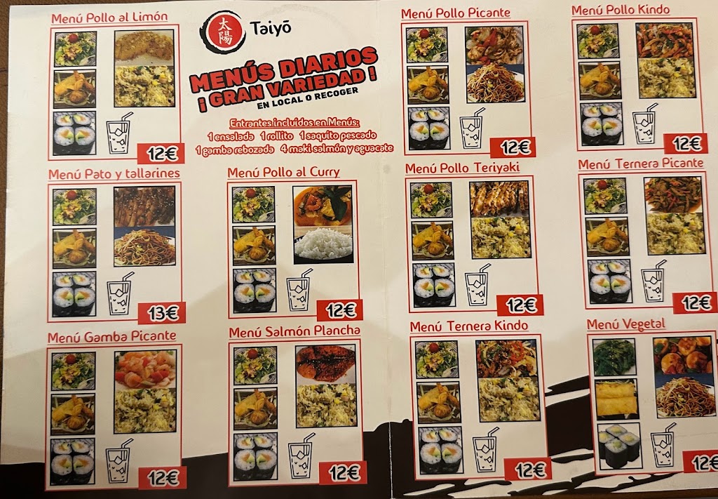 Taiyo Restaurante — Carta