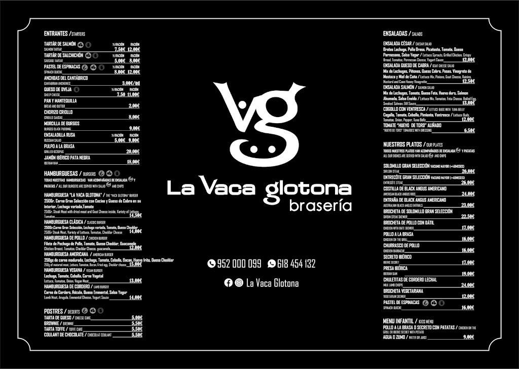 La Vaca Glotona — Carta